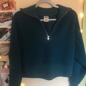 VS PINK sea green sherpa jacket